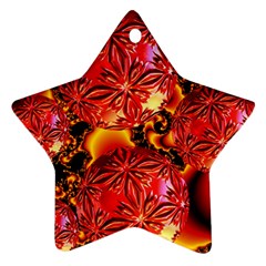  Flame Delights, Abstract Red Orange Star Ornament (two Sides) by DianeClancy