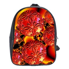 Flame Delights, Abstract Red Orange School Bag (large) by DianeClancy