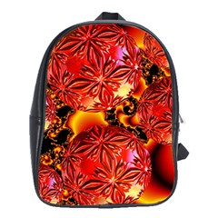  Flame Delights, Abstract Red Orange School Bag (xl) by DianeClancy