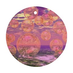 Glorious Skies, Abstract Pink And Yellow Dream Round Ornament by DianeClancy