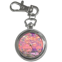 Glorious Skies, Abstract Pink And Yellow Dream Key Chain Watch by DianeClancy