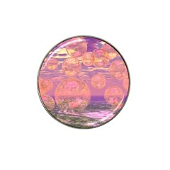 Glorious Skies, Abstract Pink And Yellow Dream Golf Ball Marker (for Hat Clip) by DianeClancy