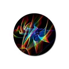 Aurora Ribbons, Abstract Rainbow Veils  Drink Coasters 4 Pack (round) by DianeClancy