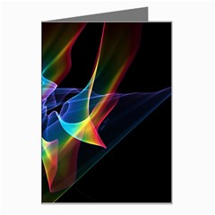 Aurora Ribbons, Abstract Rainbow Veils  Greeting Card by DianeClancy