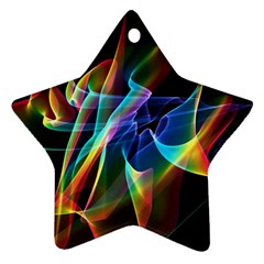 Aurora Ribbons, Abstract Rainbow Veils  Star Ornament (two Sides) by DianeClancy