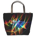 Aurora Ribbons, Abstract Rainbow Veils  Bucket Handbag Back