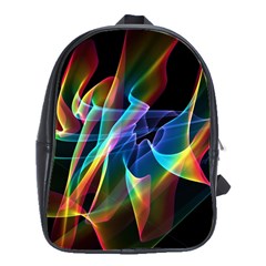 Aurora Ribbons, Abstract Rainbow Veils  School Bag (large) by DianeClancy