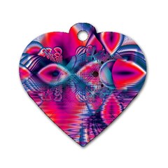 Cosmic Heart Of Fire, Abstract Crystal Palace Dog Tag Heart (one Sided)  by DianeClancy