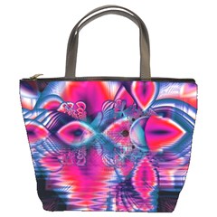 Cosmic Heart Of Fire, Abstract Crystal Palace Bucket Handbag by DianeClancy