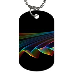  Flowing Fabric Of Rainbow Light, Abstract  Dog Tag (one Sided) by DianeClancy