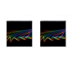  Flowing Fabric Of Rainbow Light, Abstract  Cufflinks (square) by DianeClancy