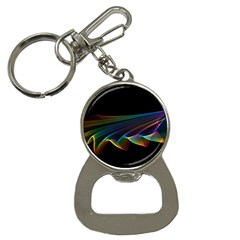  Flowing Fabric Of Rainbow Light, Abstract  Bottle Opener Key Chain by DianeClancy
