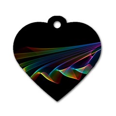  Flowing Fabric Of Rainbow Light, Abstract  Dog Tag Heart (one Sided)  by DianeClancy
