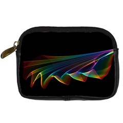  Flowing Fabric Of Rainbow Light, Abstract  Digital Camera Leather Case by DianeClancy