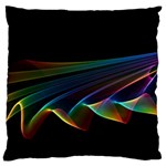  Flowing Fabric of Rainbow Light, Abstract  Large Cushion Case (Two Sided)  Front