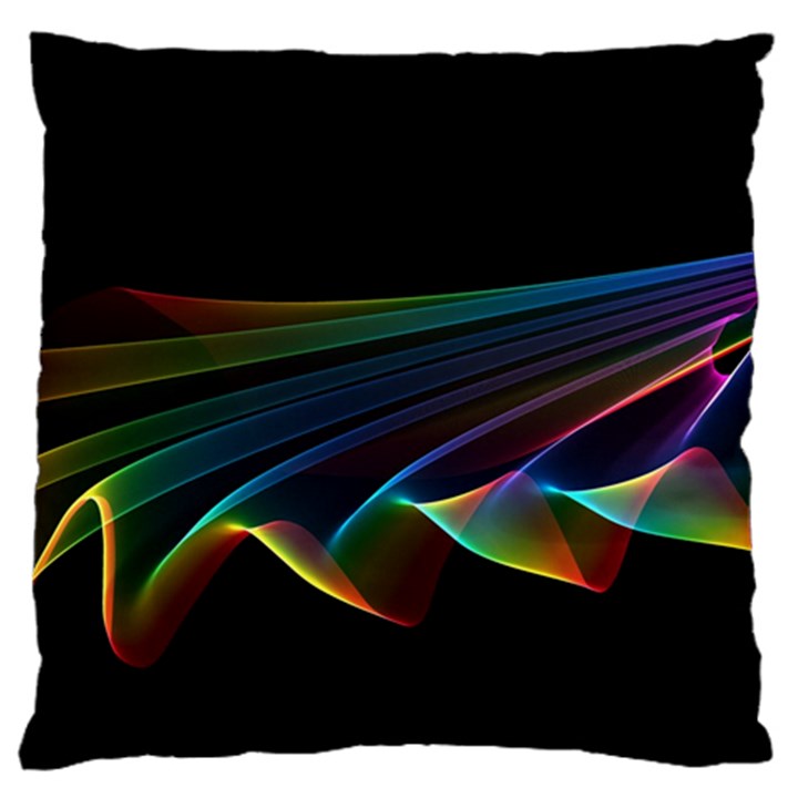  Flowing Fabric of Rainbow Light, Abstract  Large Cushion Case (Two Sided) 
