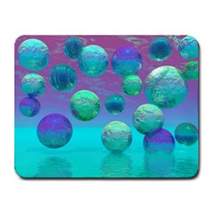 Ocean Dreams, Abstract Aqua Violet Ocean Fantasy Small Mouse Pad (rectangle) by DianeClancy