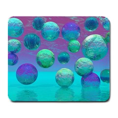 Ocean Dreams, Abstract Aqua Violet Ocean Fantasy Large Mouse Pad (rectangle) by DianeClancy