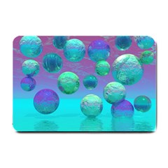 Ocean Dreams, Abstract Aqua Violet Ocean Fantasy Small Door Mat by DianeClancy