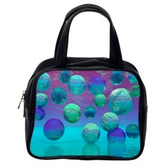 Ocean Dreams, Abstract Aqua Violet Ocean Fantasy Classic Handbag (one Side) by DianeClancy