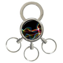 Fluted Cosmic Rafluted Cosmic Rainbow, Abstract Winds 3-ring Key Chain by DianeClancy