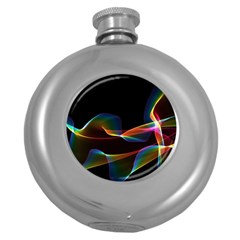 Fluted Cosmic Rafluted Cosmic Rainbow, Abstract Winds Hip Flask (round) by DianeClancy