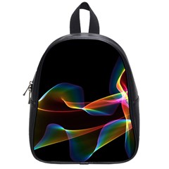 Fluted Cosmic Rafluted Cosmic Rainbow, Abstract Winds School Bag (small) by DianeClancy