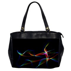 Fluted Cosmic Rafluted Cosmic Rainbow, Abstract Winds Oversize Office Handbag (one Side) by DianeClancy