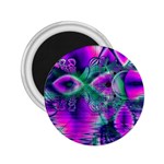  Teal Violet Crystal Palace, Abstract Cosmic Heart 2.25  Button Magnet Front