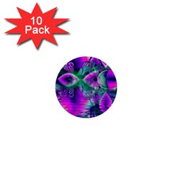  Teal Violet Crystal Palace, Abstract Cosmic Heart 1  Mini Button (10 Pack) by DianeClancy