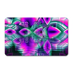  Teal Violet Crystal Palace, Abstract Cosmic Heart Magnet (rectangular) by DianeClancy