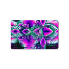  Teal Violet Crystal Palace, Abstract Cosmic Heart Magnet (name Card) by DianeClancy