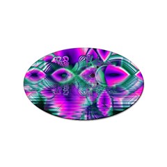  Teal Violet Crystal Palace, Abstract Cosmic Heart Sticker 100 Pack (oval) by DianeClancy