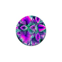  Teal Violet Crystal Palace, Abstract Cosmic Heart Golf Ball Marker by DianeClancy