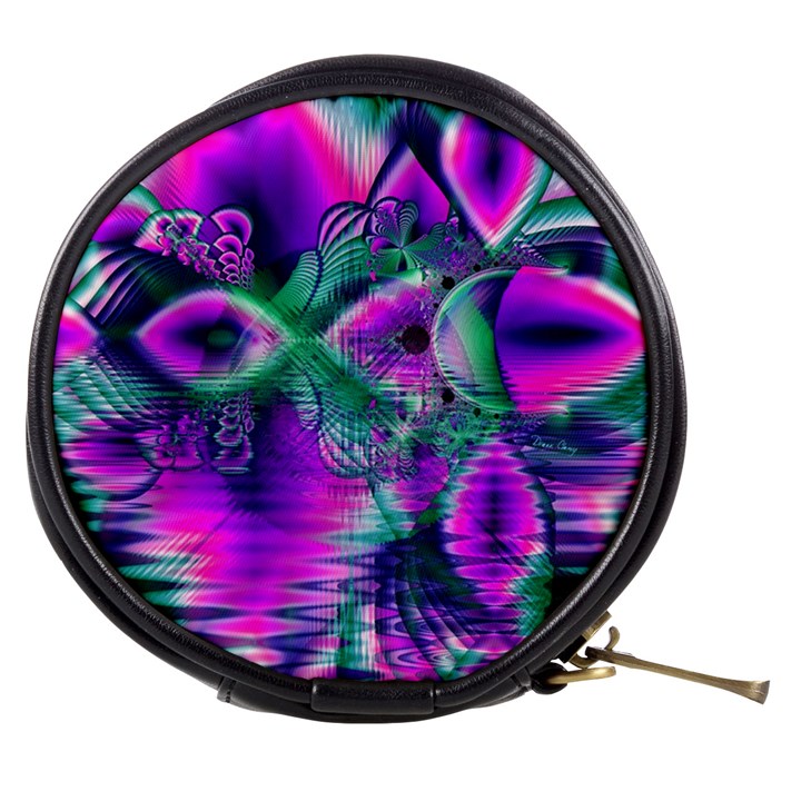  Teal Violet Crystal Palace, Abstract Cosmic Heart Mini Makeup Case