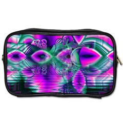  Teal Violet Crystal Palace, Abstract Cosmic Heart Travel Toiletry Bag (one Side) by DianeClancy