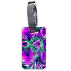  Teal Violet Crystal Palace, Abstract Cosmic Heart Luggage Tag (one Side)