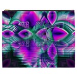  Teal Violet Crystal Palace, Abstract Cosmic Heart Cosmetic Bag (XXXL) Front