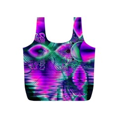  Teal Violet Crystal Palace, Abstract Cosmic Heart Reusable Bag (s) by DianeClancy