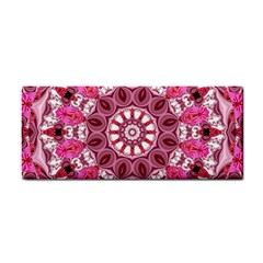 Twirling Pink, Abstract Candy Lace Jewels Mandala  Hand Towel
