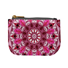 Twirling Pink, Abstract Candy Lace Jewels Mandala  Coin Change Purse