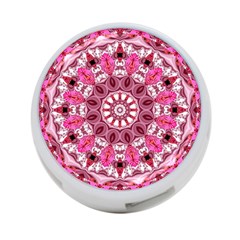 Twirling Pink, Abstract Candy Lace Jewels Mandala  4-port Usb Hub (two Sides) by DianeClancy