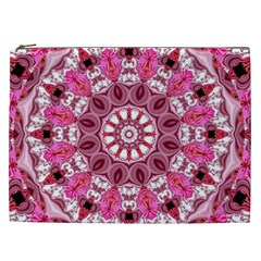 Twirling Pink, Abstract Candy Lace Jewels Mandala  Cosmetic Bag (xxl)