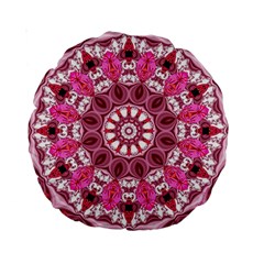 Twirling Pink, Abstract Candy Lace Jewels Mandala  15  Premium Round Cushion 