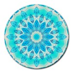 Blue Ice Goddess, Abstract Crystals Of Love 8  Mouse Pad (Round) Front