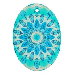 Blue Ice Goddess, Abstract Crystals Of Love Oval Ornament