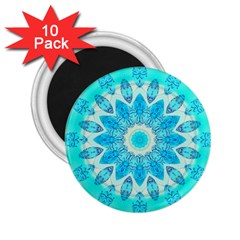 Blue Ice Goddess, Abstract Crystals Of Love 2 25  Button Magnet (10 Pack)