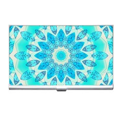 Blue Ice Goddess, Abstract Crystals Of Love Business Card Holder