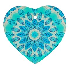 Blue Ice Goddess, Abstract Crystals Of Love Heart Ornament (two Sides) by DianeClancy