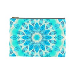 Blue Ice Goddess, Abstract Crystals Of Love Cosmetic Bag (large)